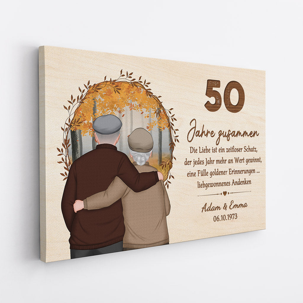 1130CGE2 Personalisierte Geschenke Leinwand Familie Opa Oma 50 Jahrestag