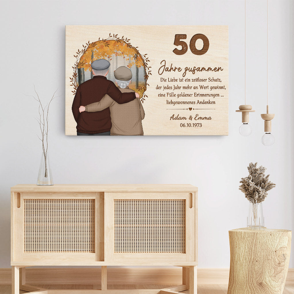 1130CGE3 Personalisierte Geschenke Leinwand Familie Opa Oma 50 Jahrestag