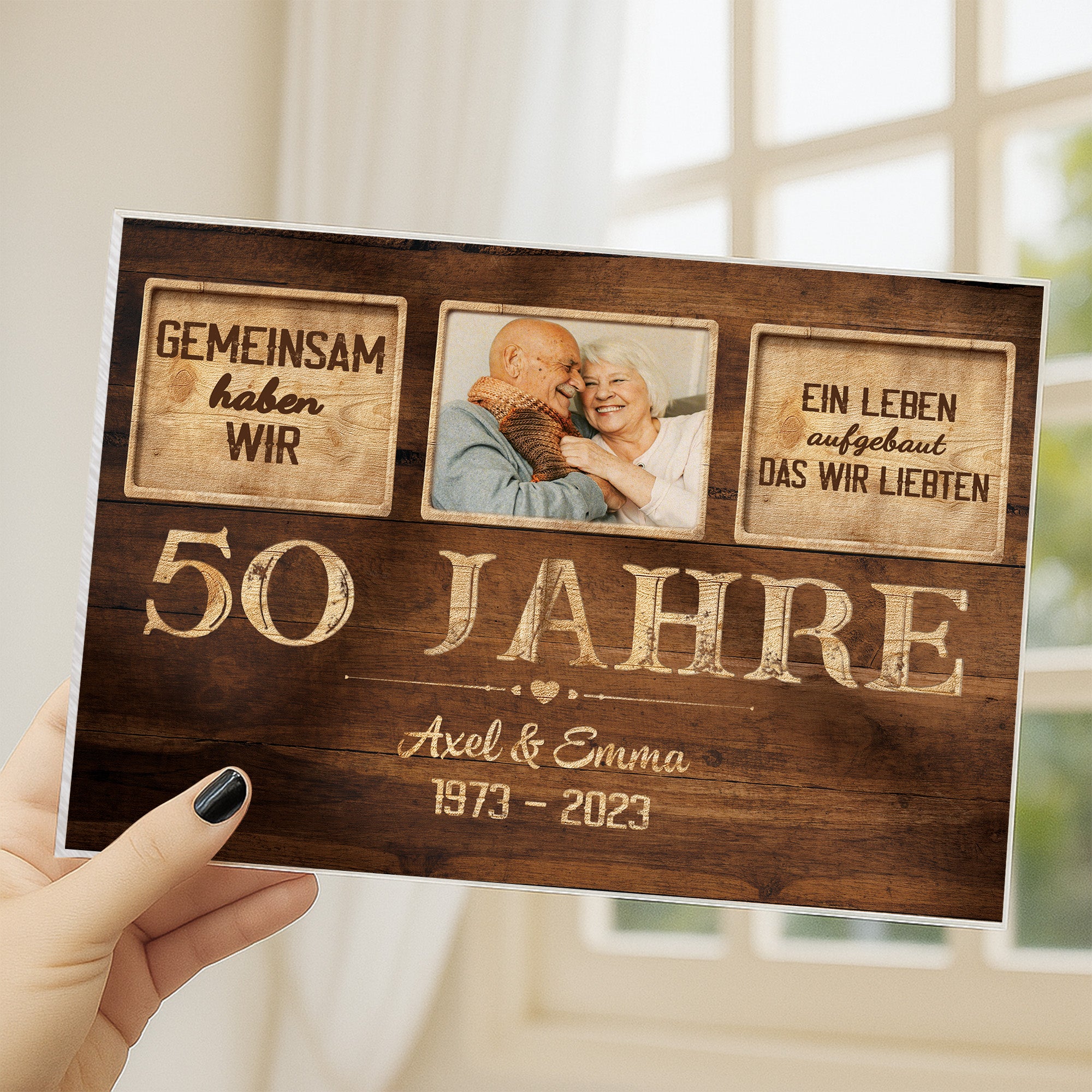 1131RGE3 50 jahre verheiratet spruch personalisierte acryl plakette mit foto paar zum jahrestag 1131R6M5G