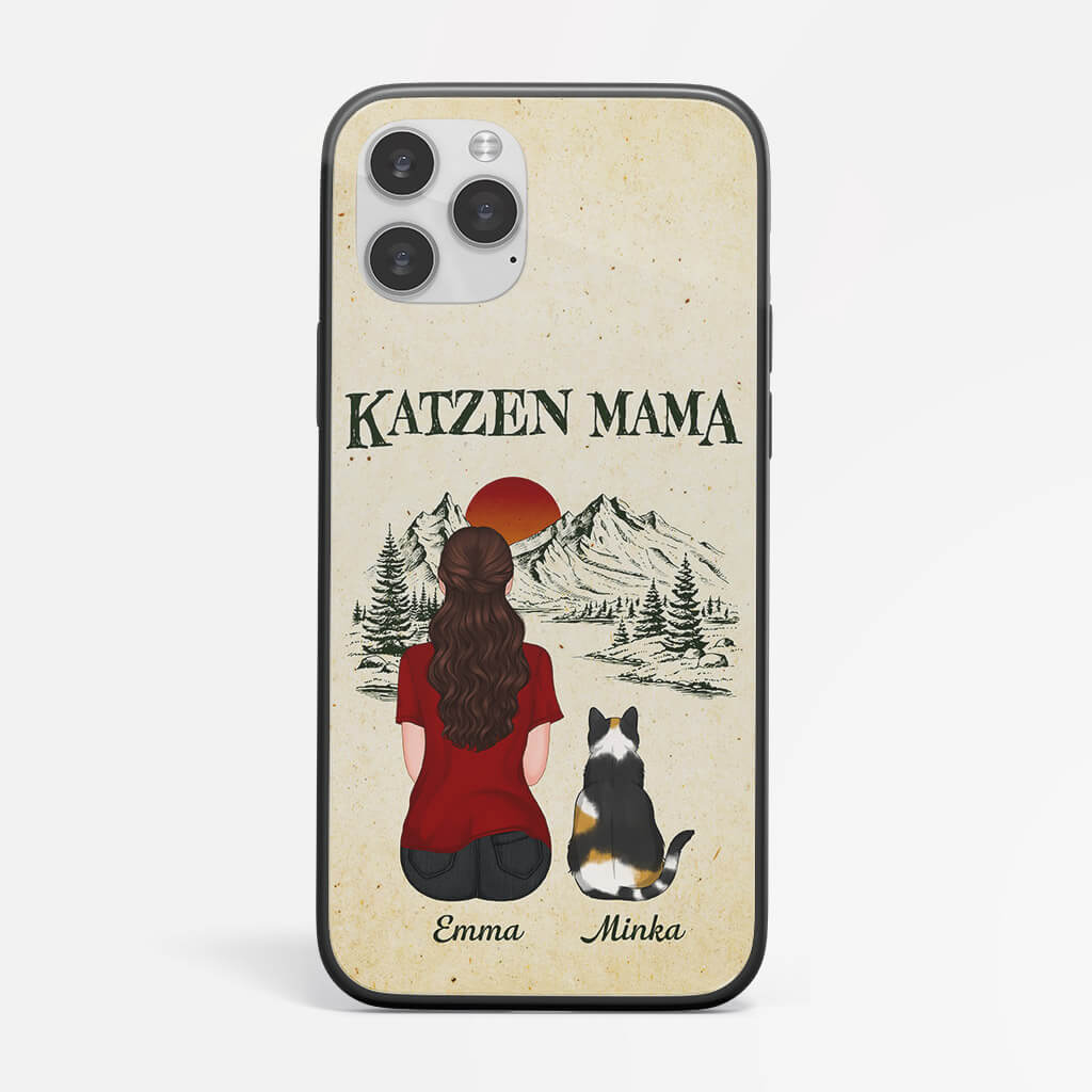 1196FGE2 Personalisierte Geschenke Handyhulle Katze Katzenliebhaber