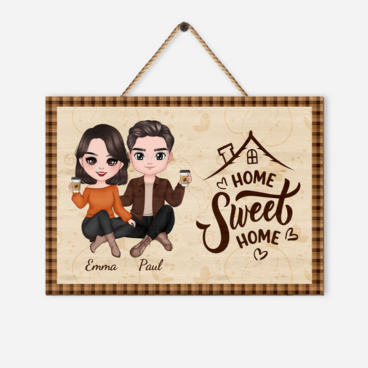 1212QGE1 home sweet home holzschild personalisiert_ paar 1212QKH0G