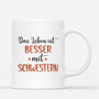 1223MGE3 Personalisierte Geschenke Tasse Schwestern Herbst