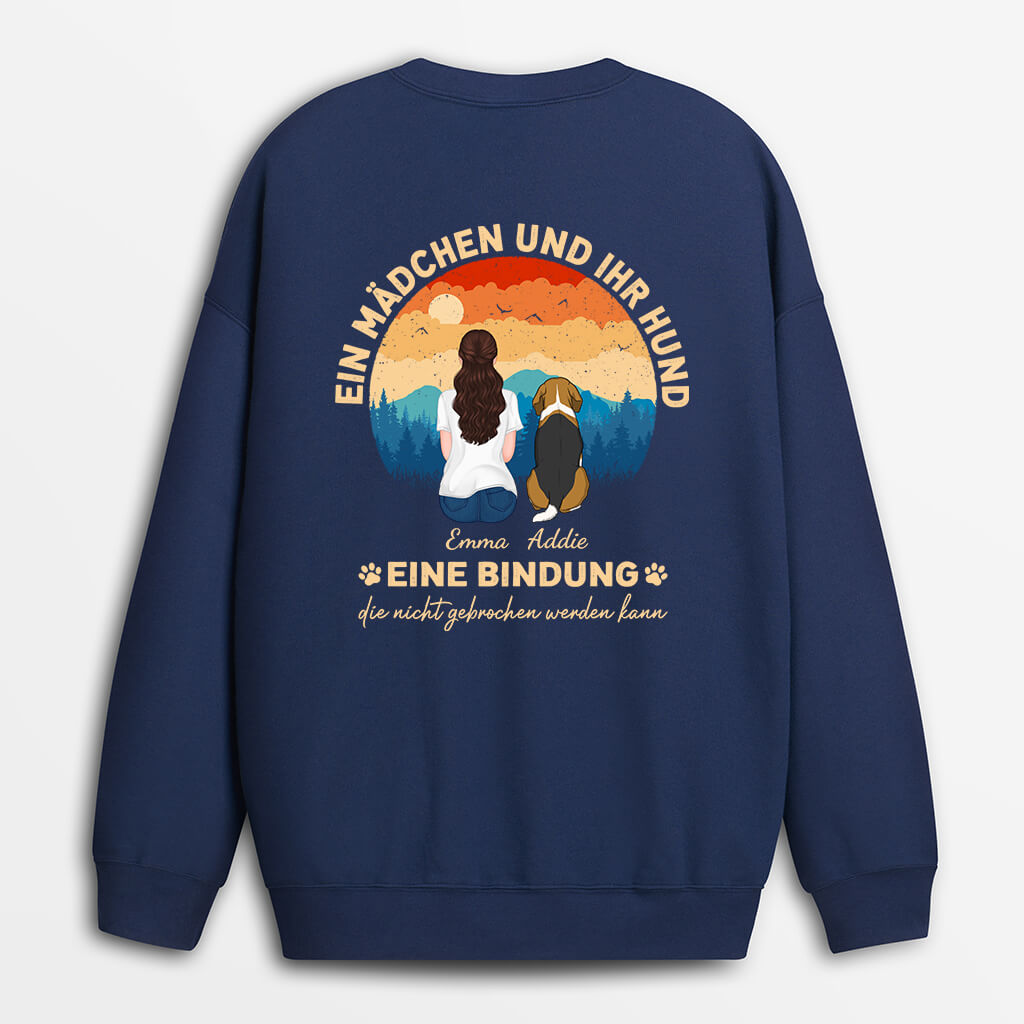 1262WGE1 personalisierter ein madchen und ihr lieber hund pullover