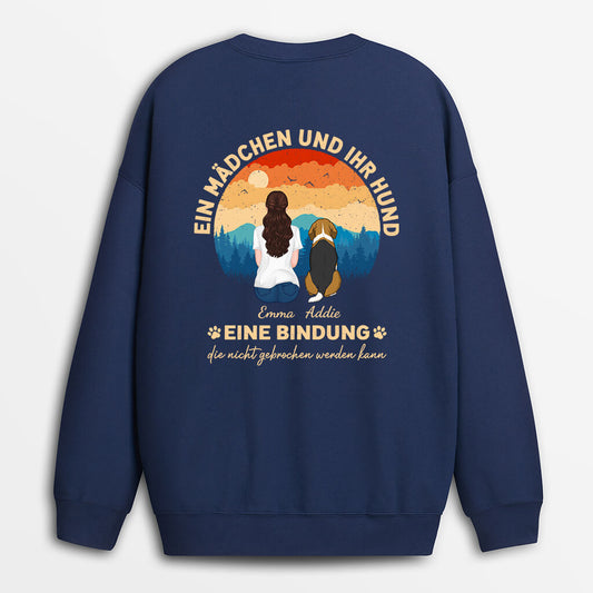 1262WGE1 personalisierter ein madchen und ihr lieber hund pullover