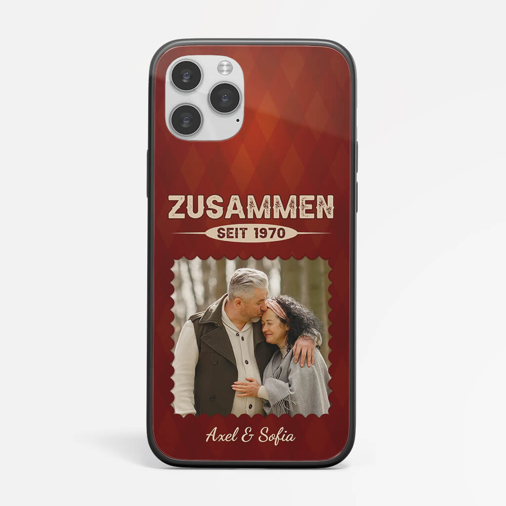 1274FGE2 personalisiertes zusammen seit 2020 rot iphone 12 handyhulle