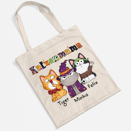 1311BGE2 personalisierte katzenmama halloween tragetasche