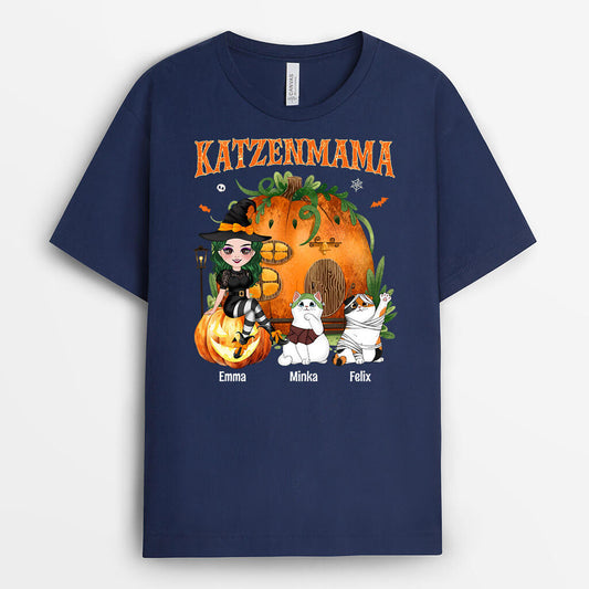 1328AGE1 personalisiertes hundemama kurbis halloween t shirt