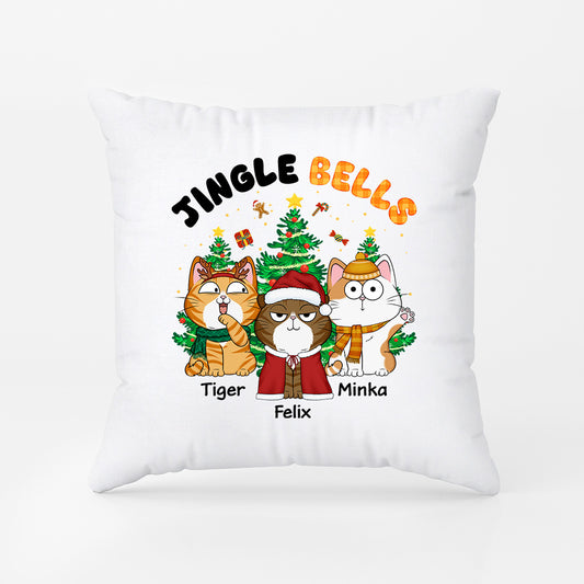 1364PGE1 personalisiertes jingle bell weihnachten kissen