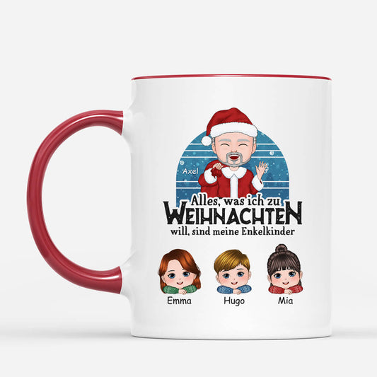 1389MGE2 personalisierte was ich zu weihnachten will sind meine enkelkinder tasse