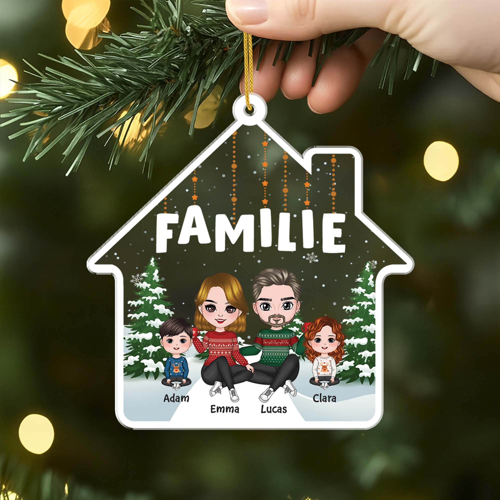 1415OGE2 personalisiertes die familie im wald weihnachten ornament_0324582a ed05 4632 96c8 e02c18da03b5