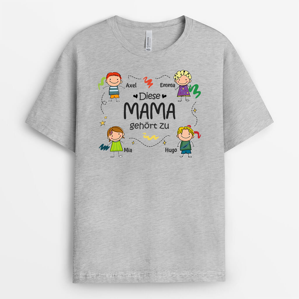 1469AGE2 personalisiertes diese oma gehort zu mit kinder muster t shirt