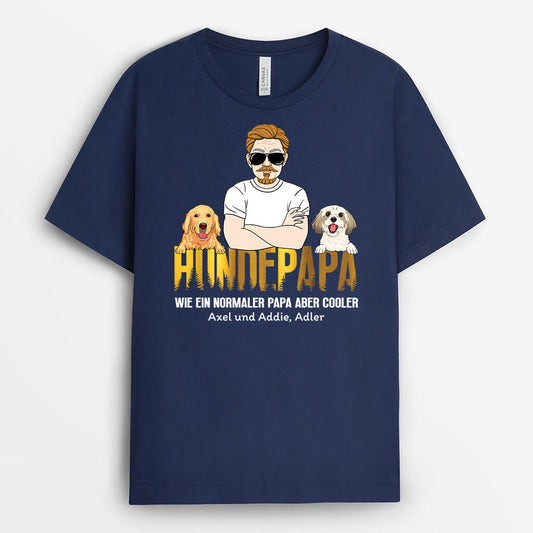 1509AGE1 personalisiertes cooler hundepapa t shirt