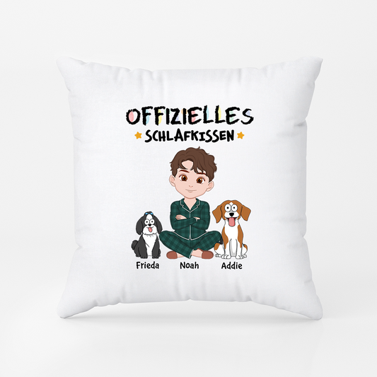 1556PGE1 offizielles schlaf kissen cartoon personalisierte kissen mit namen_ hund 1556P3H8C