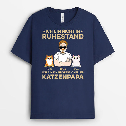1624AGE1 personalisiertes ich bin nicht im ruhestand mit katzen t shirt