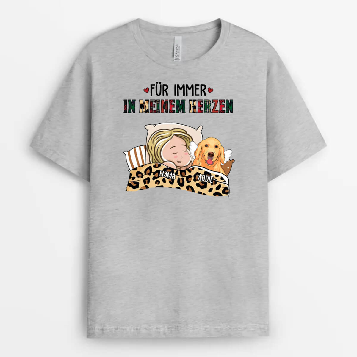 1626AGE2 personalisiertes fur immer in meinem herzen mit hunden t shirt