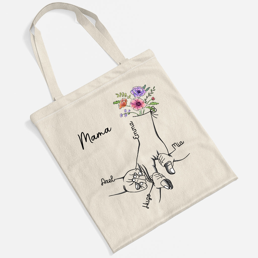 1672BGE2 hand in hand personalisiertes geschenk  einkaufstasche mamaoma 1672b6p5a