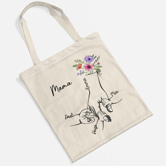1672BGE2 hand in hand personalisiertes geschenk  einkaufstasche mamaoma 1672b6p5a
