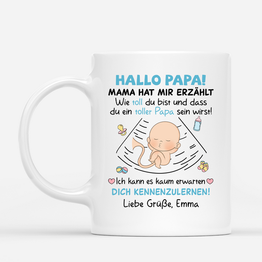 1840MGE1 personalisierte liebe grusse aus dem babybauch tasse