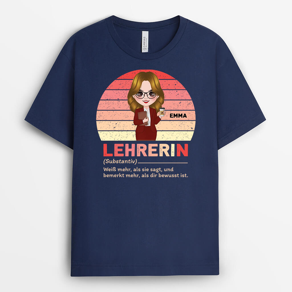 1845AGE2 personalisiertes lehrer im vintage stil t shirt