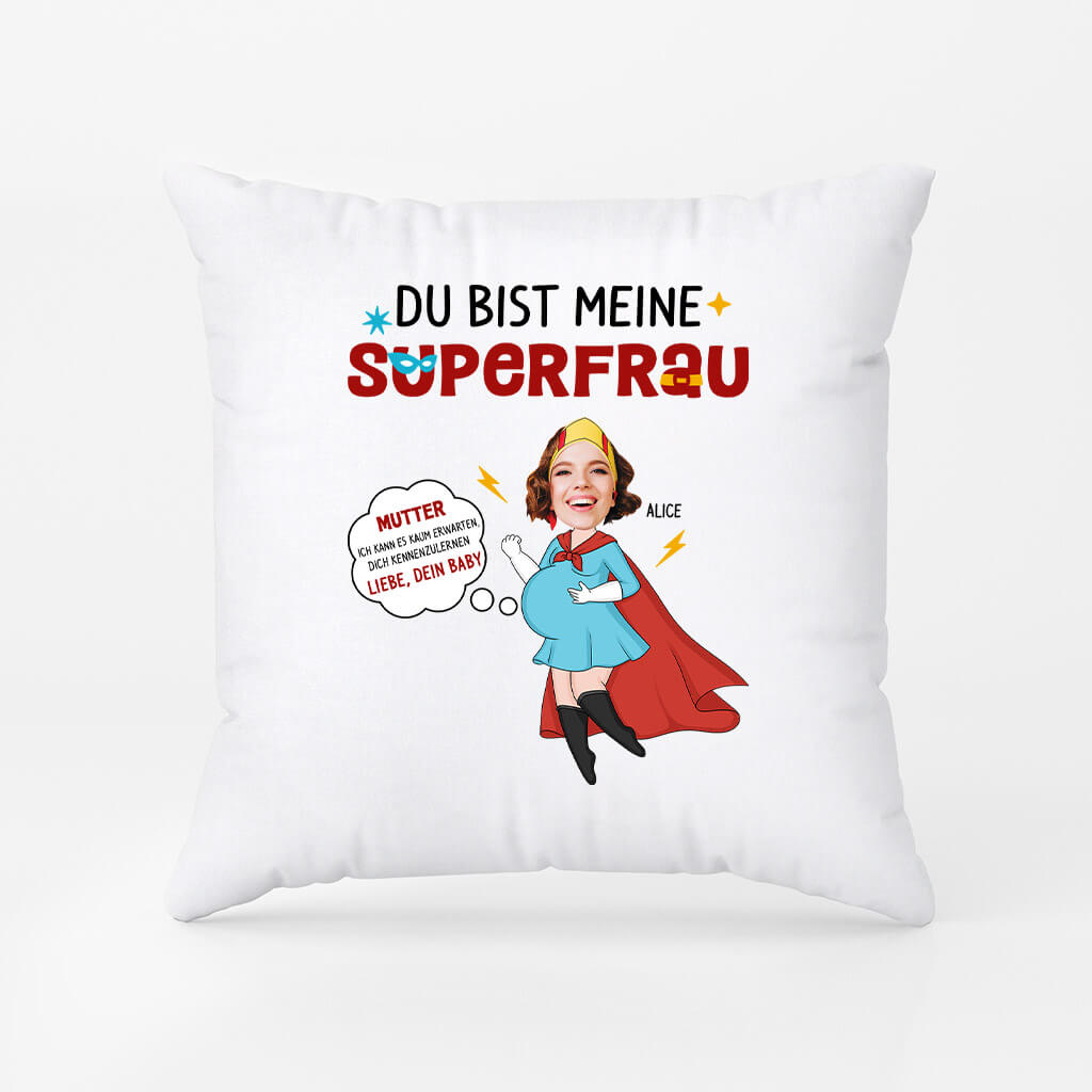 1846PGE2 personalisiertes du bist meine superfrau kissen