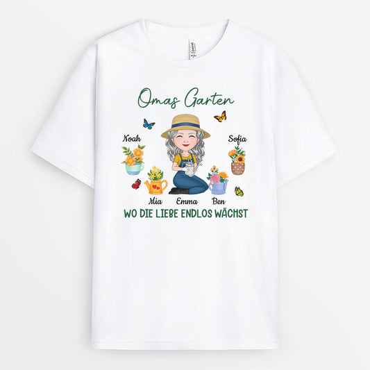 1899AGE1 personalisiertes omas garten t shirt