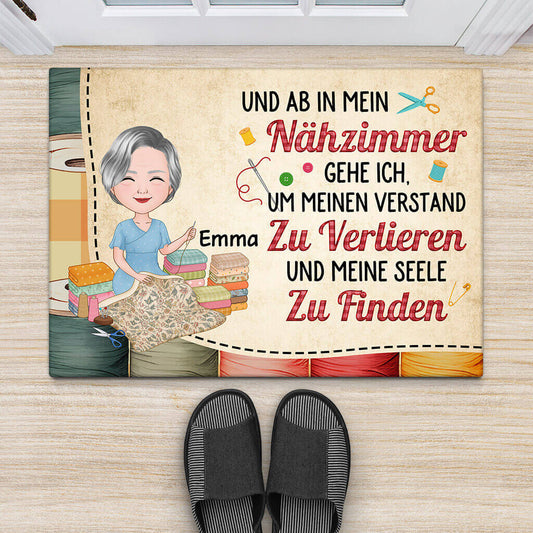 1905DGE2 personalisierte und in die nahstube verliere ich den verstand und finde meine seele fussmatte