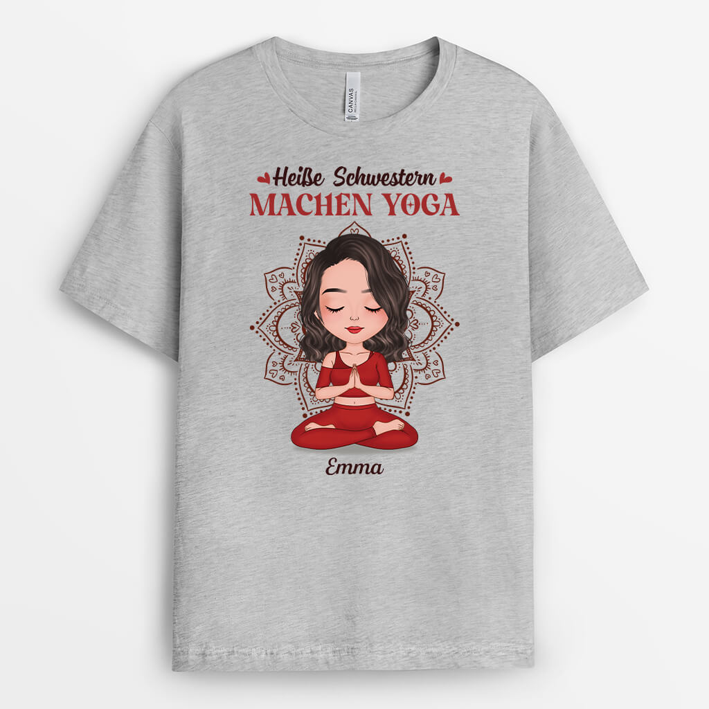 1908AGE2 personalisiertes heisse mutter machen yoga t shirt