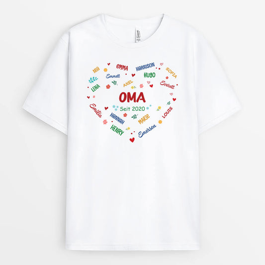 1912AGE1 personalisiertes liebe grossmutter oma t shirt