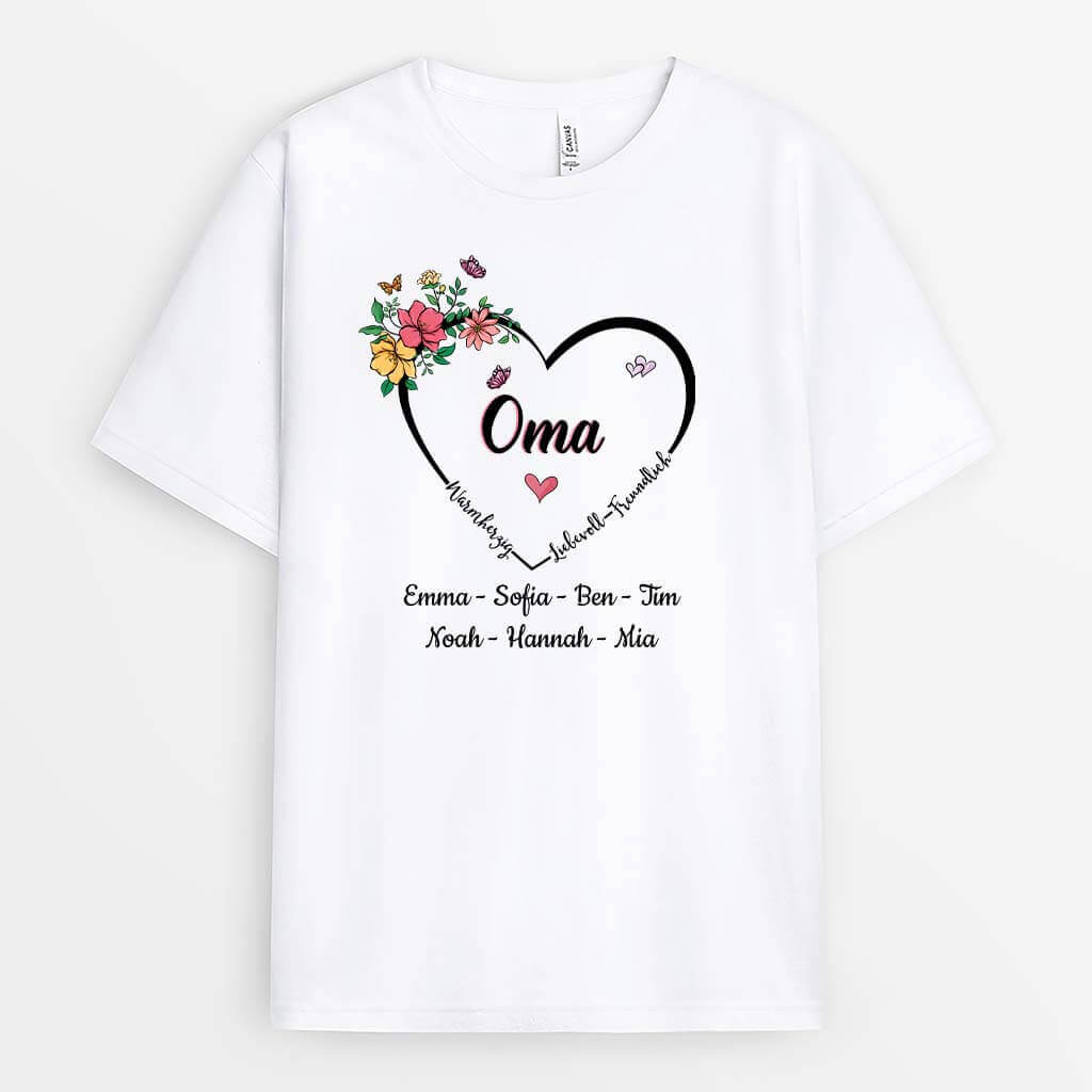 1954AGE2 personalisiertes oma warmherzig liebevoll freundlich t shirt