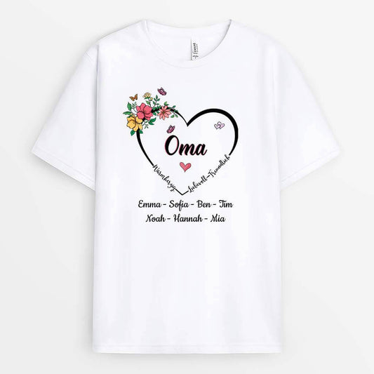 1954AGE2 personalisiertes oma warmherzig liebevoll freundlich t shirt