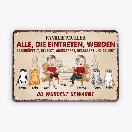 1991EGE1 personalisiertes alle die eintreten werden beschnuffelt geleckt angestarrt angesabbert und geliebt turschild