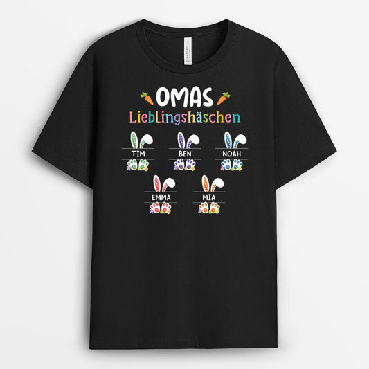 2046AGE1 personalisiertes omas mamas lieblingshaschen t shirt