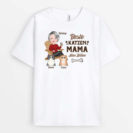 2050AGE1 personalisiertes beste katzenama katzenpapa aller zeiten t shirt
