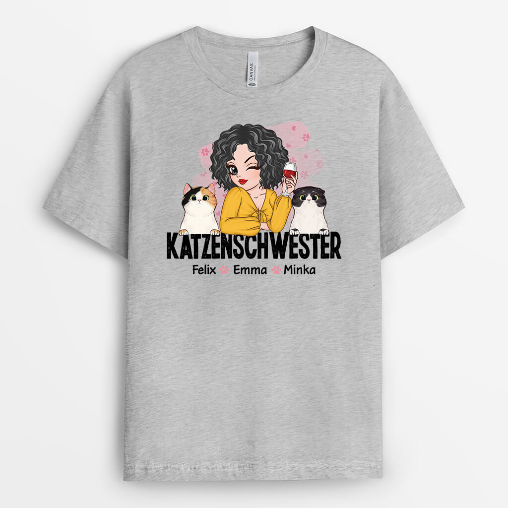 2166AGE2 personalisiertes katzenmama t shirt