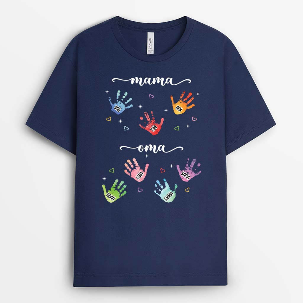 2194GE1 personalisiertes mama oma hande t shirt