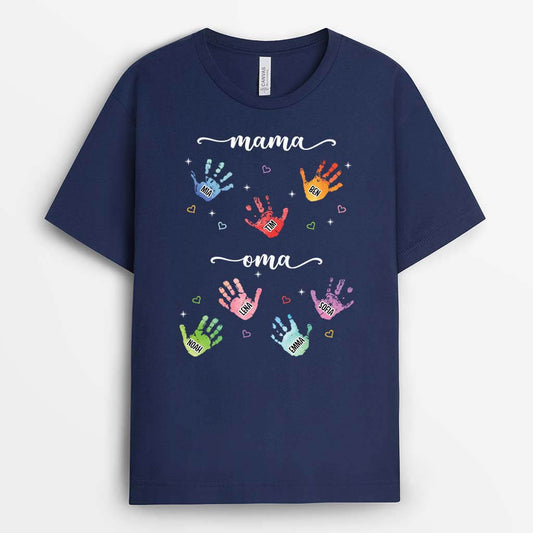 2194GE1 personalisiertes mama oma hande t shirt