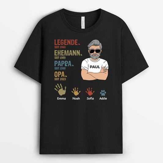 2204AGE1 personalisiertes legende ehemann papa opa seit t shirt 2204a6a8b