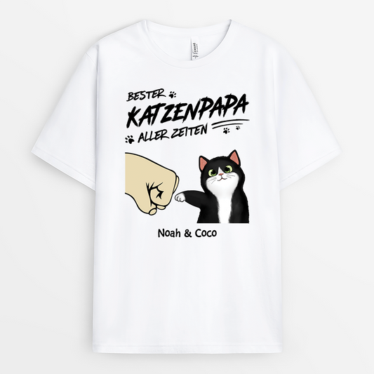 2279AGE1 personalisiertes bester katzenpapa beste katzenmama aller zeiten t shirt 2279a5g5d