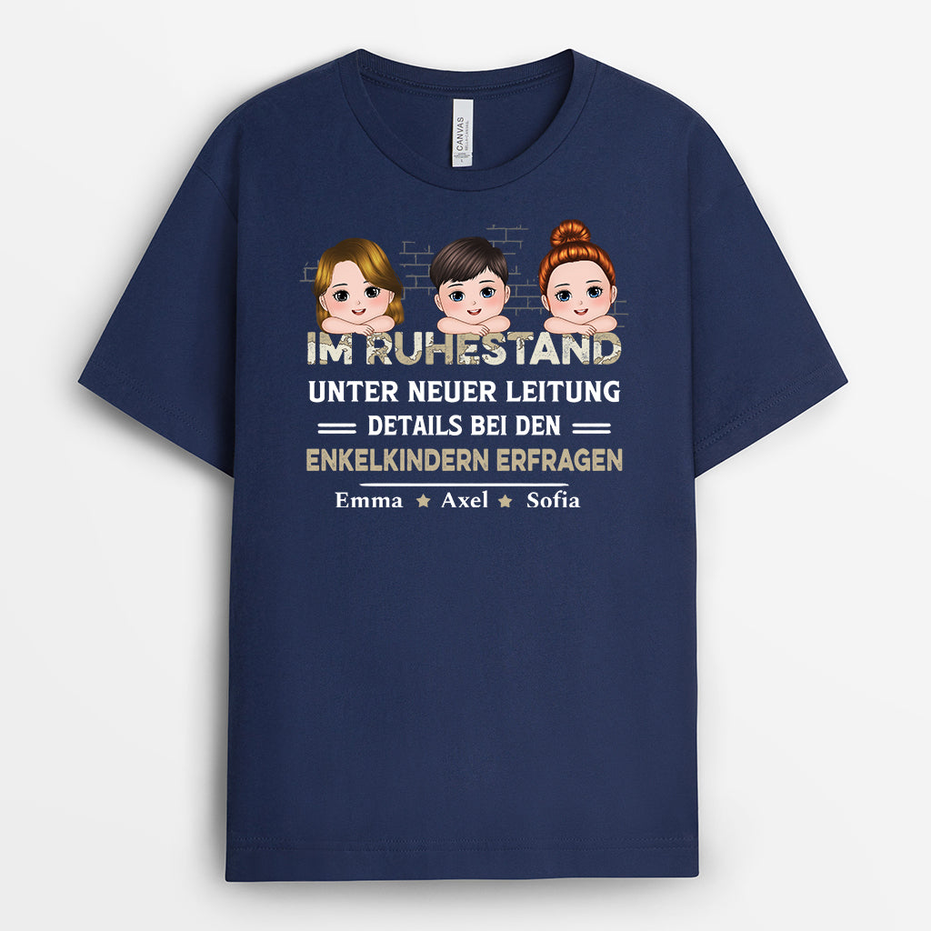 2293AGE2 personalisiertes im ruhestand unter neuer leitung siehe enkelkinder fur details t shirt 2293a648b