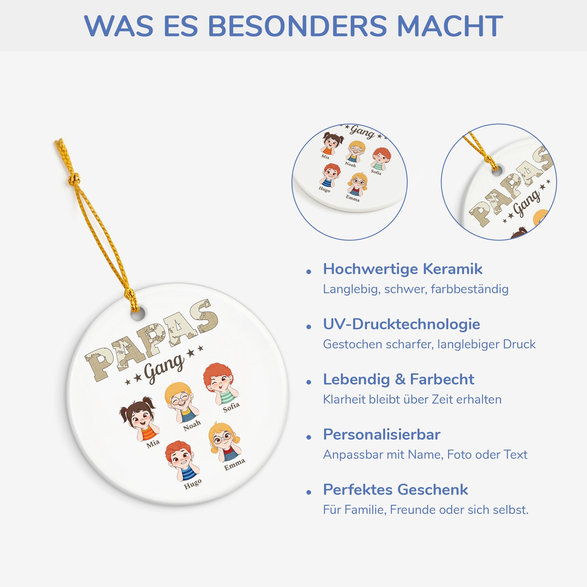 2317OGE4 papas gang weltkarte personalisierte keramik ornamente papa 2317OKM8B