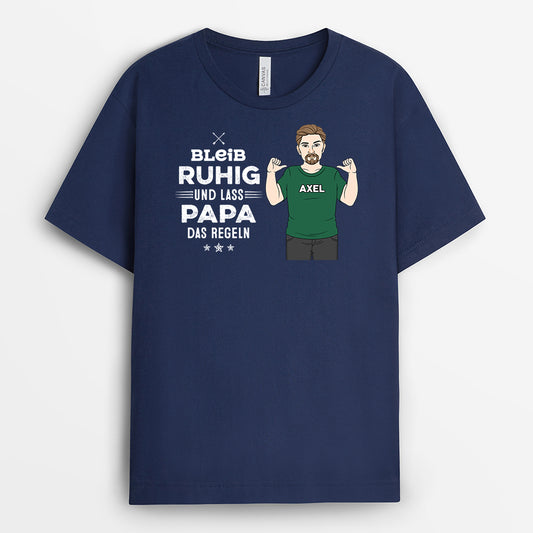 2335AGE1 personalisiertes bleib ruhig und lass papa opa das regeln t shirt 2335a5c8b