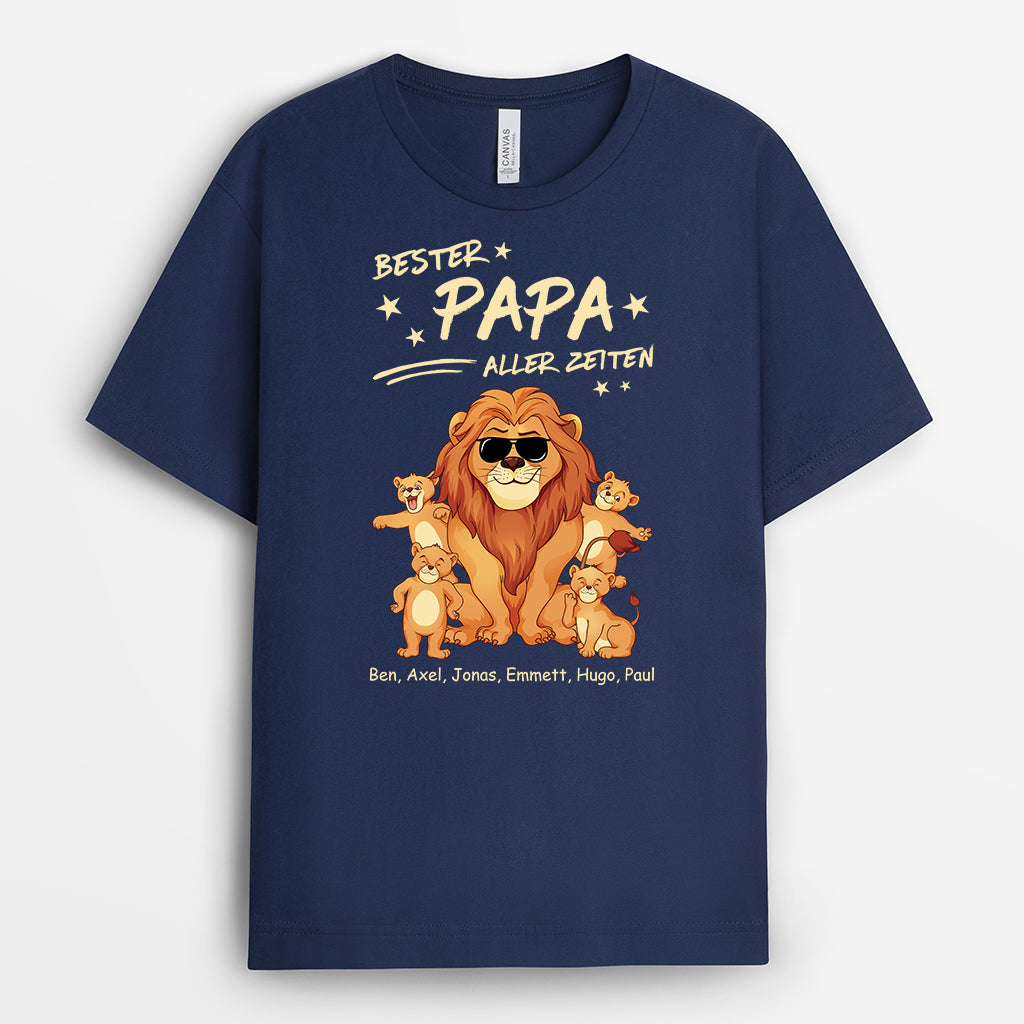2372AGE2 personalisiertes bester lowen papa aller zeiten t shirt 2372a9a7b