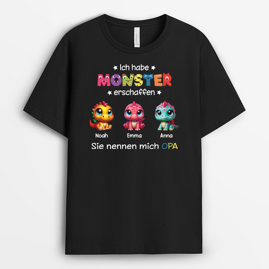 2414AGE1 personalisiertes ich habe monster erschaffen sie nennen mich opa papa dinosaurier t shirt 2414a5d5b