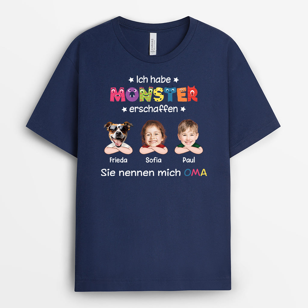 24155GE2 personalisiertes ich habe monster erschaffen sie nennen mich opa papa kinder und haustiere t shirt 2415_78f34468 fe18 4b15 a4a6 8fb0d74fa68e