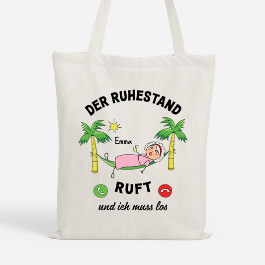 2538BGE1 der ruhestand ruft und ich muss los personalisierte tragetaschen lustig ruhestand frauen 2538BTV7A