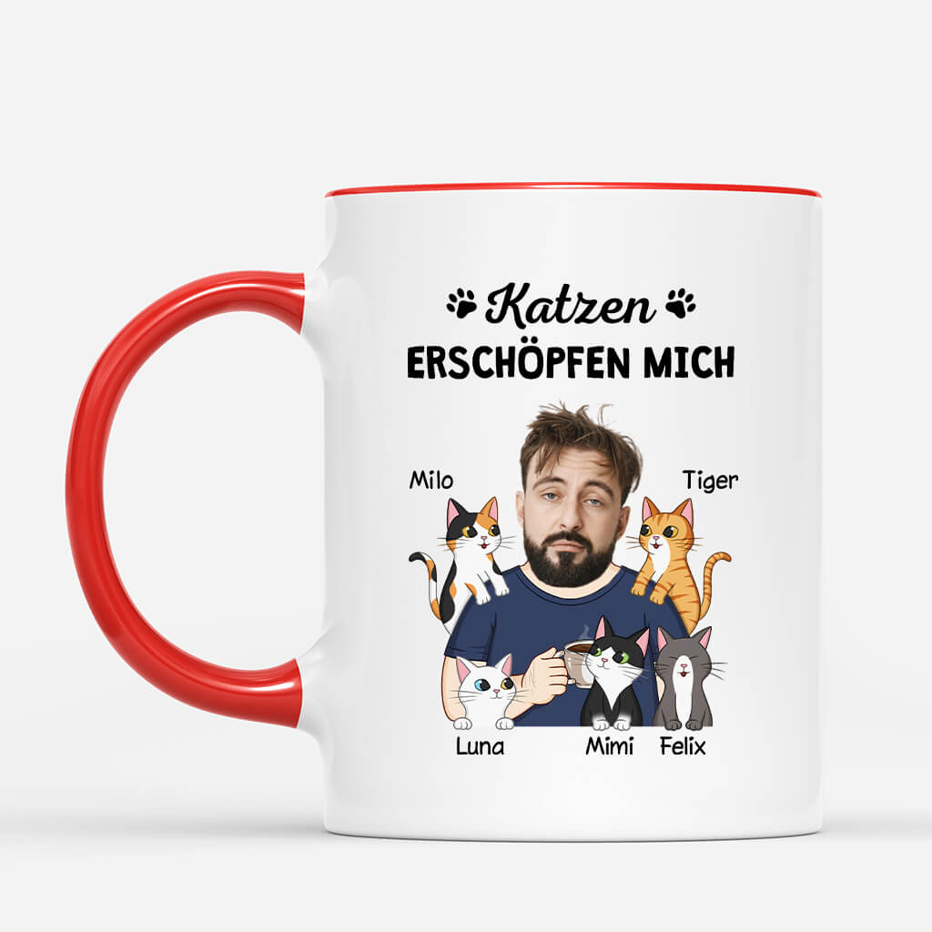 2706MGE2 katzen erschopfen mich  lustige tasse fur katzenliebhaber personalisiert