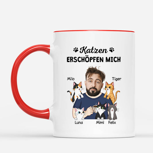 2706MGE2 katzen erschopfen mich  lustige tasse fur katzenliebhaber personalisiert