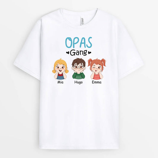 2747AGE1 opas papas bande  weisses t shirt fur manner cartoon personalisiert