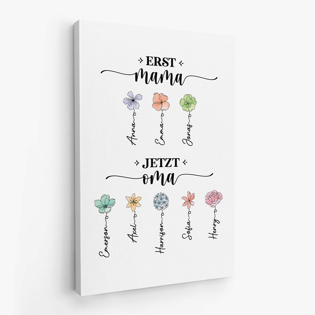 2851CGE2 zuerst mama jetzt oma blumen personalisierte leinwand fur mama 2851C5I5A