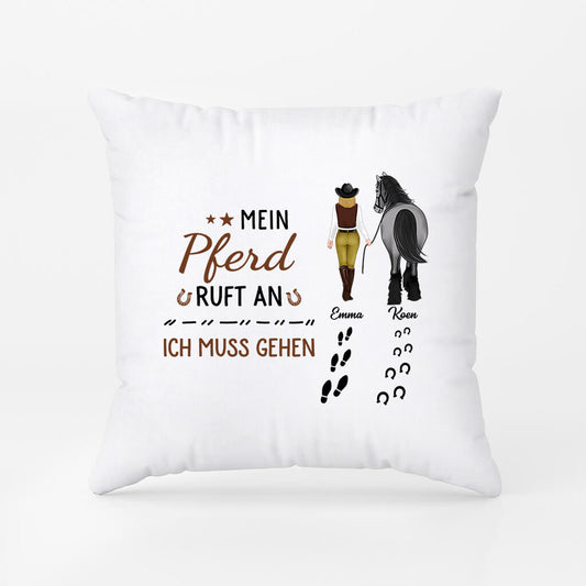 2944PGE2 mein pferd ruft ich muss gehen  personalisiertes kissen fur pferdeliebhaber